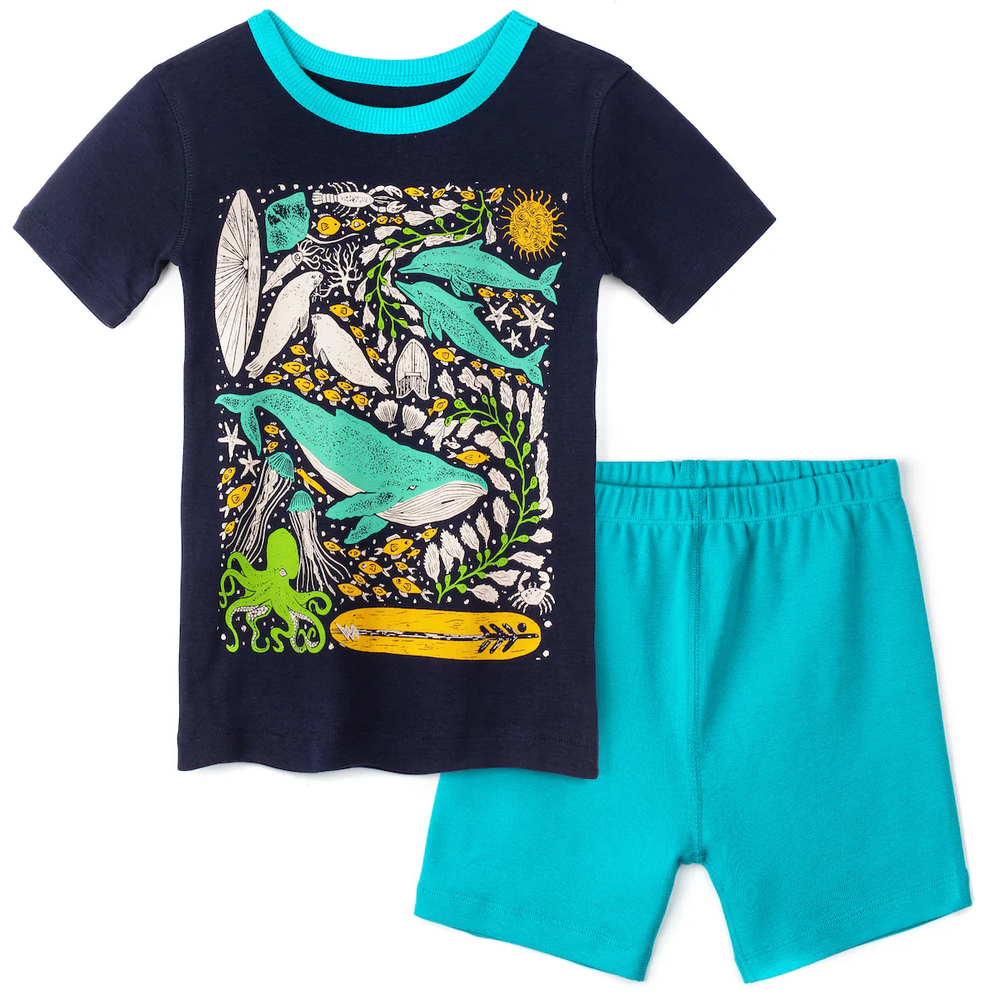 Mightly Boys Navy | Turquoise 2-piece Pajamas size: 6-14 Years